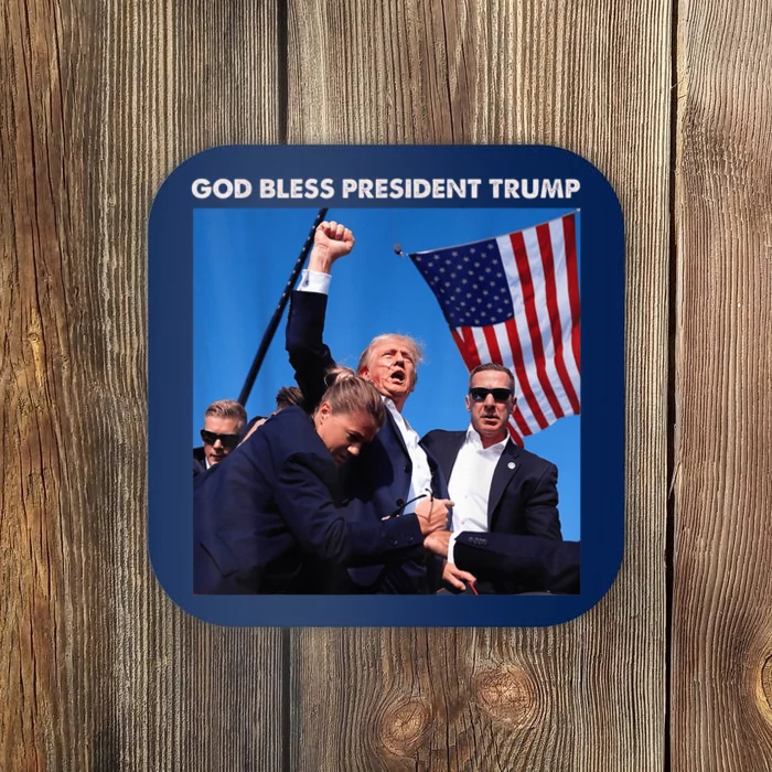 God Bless President Trump Shooting At Donald Trump Rally 2024 Coaster