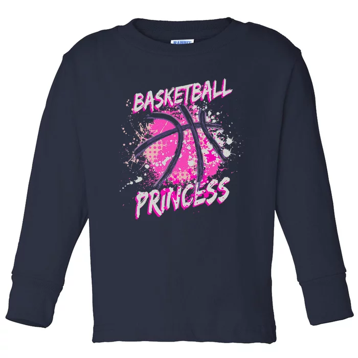 Girl Basketball Princess Toddler Long Sleeve Shirt