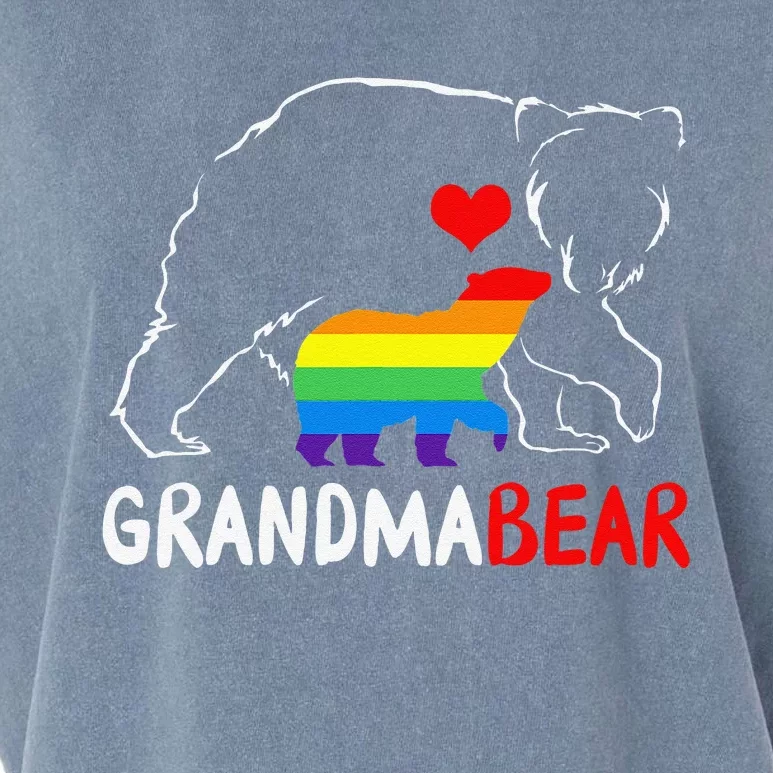 Grandma Bear Proud Mom Mama Rainbow LGBT Pride Mother Day Garment-Dyed Women's Muscle Tee