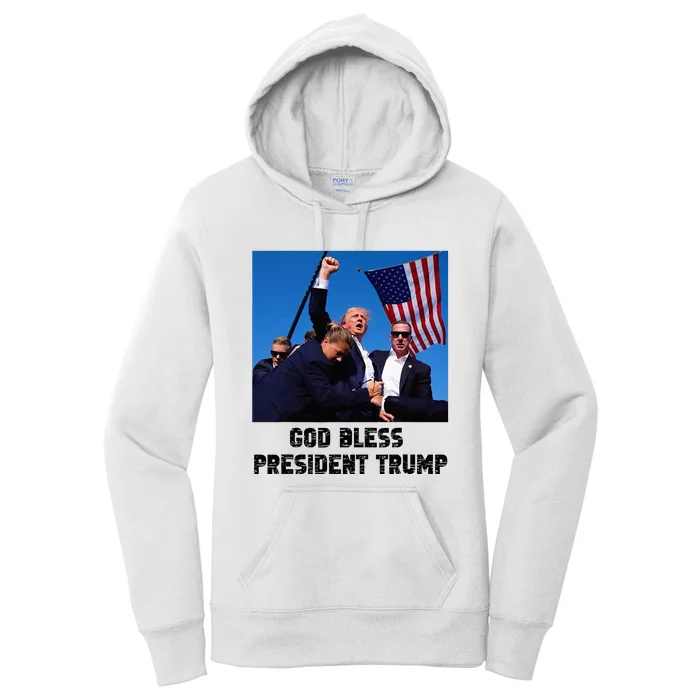 God Bless President Trump Donald Trump 2024 Women's Pullover Hoodie