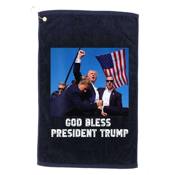 God Bless President Trump Donald Trump 2024 Platinum Collection Golf Towel