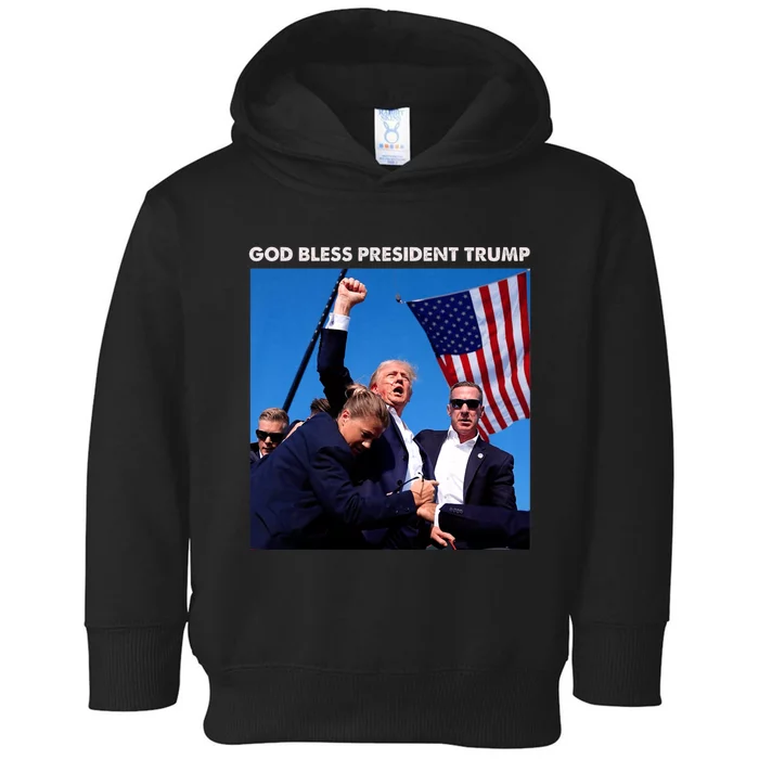 God Bless President Trump Shooting At Donald Trump Rally Toddler Hoodie