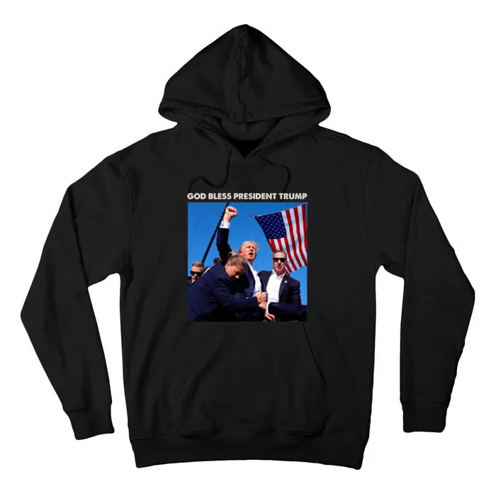 God Bless President Trump Shooting At Donald Trump Rally Tall Hoodie