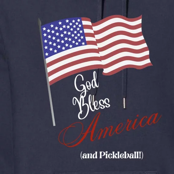 God Bless Pickleball Fun Pickleball Pickleball Flag Premium Hoodie