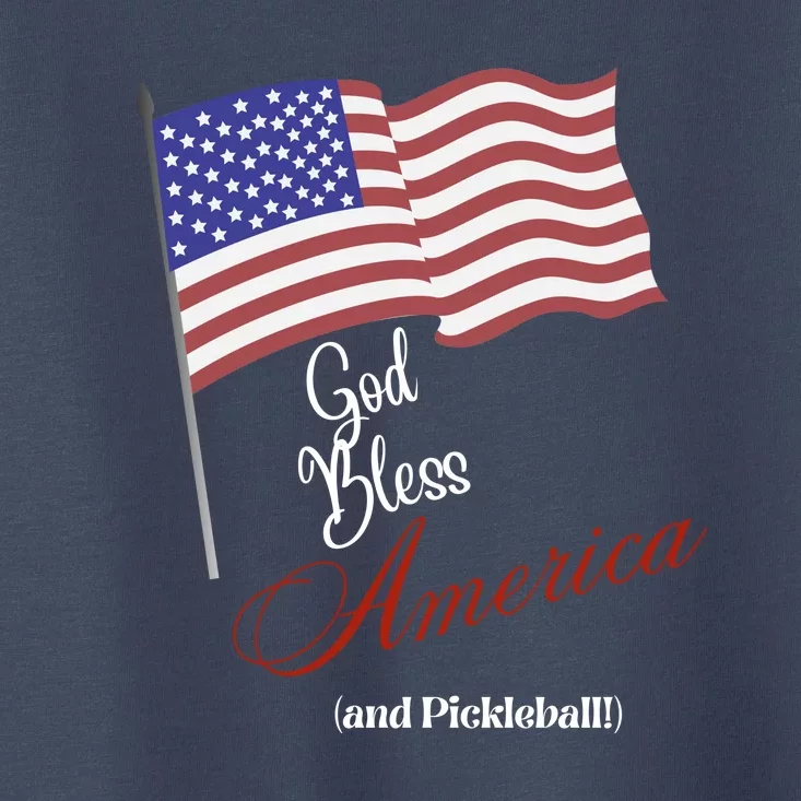 God Bless Pickleball Fun Pickleball Pickleball Flag Toddler T-Shirt