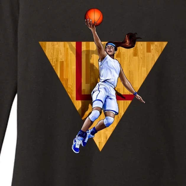 Girl Basketball Player Layup In Action Womens CVC Long Sleeve Shirt