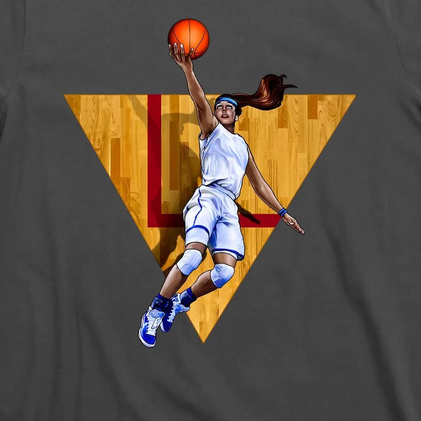 Girl Basketball Player Layup In Action T-Shirt