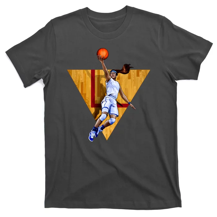 Girl Basketball Player Layup In Action T-Shirt