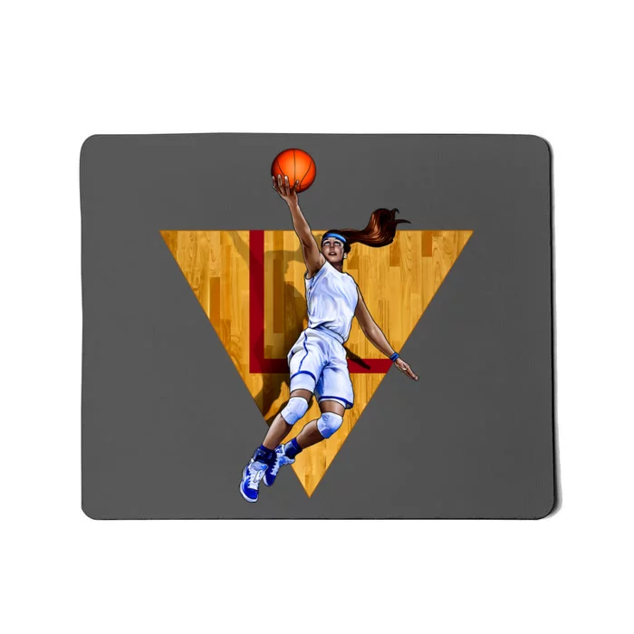 Girl Basketball Player Layup In Action Mousepad