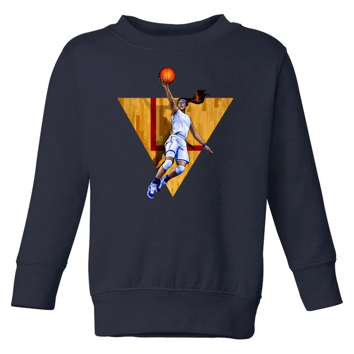 Girl Basketball Player Layup In Action Toddler Sweatshirt