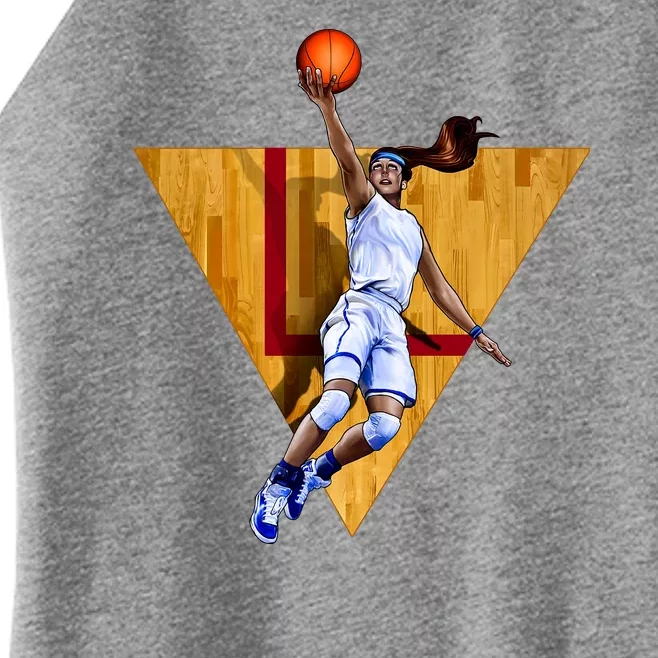 Girl Basketball Player Layup In Action Women’s Perfect Tri Rocker Tank