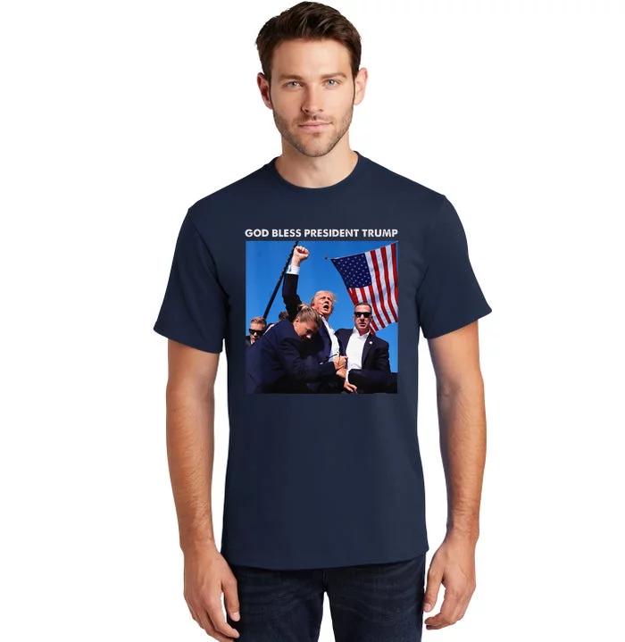 God Bless President Trump Shooting At Donald Trump Rally Tall T-Shirt