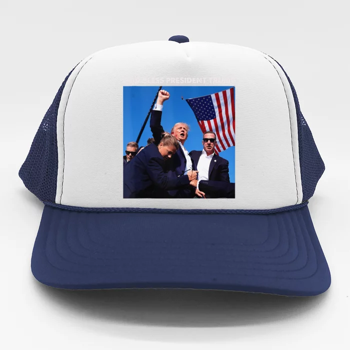 God Bless President Trump Shooting At Donald Trump Rally Trucker Hat