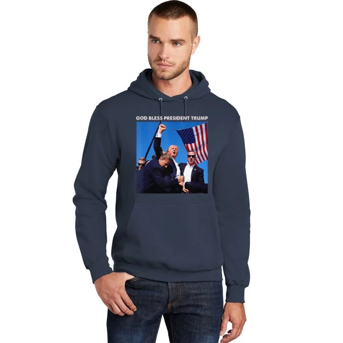 God Bless President Trump Shooting At Donald Trump Rally Tall Hoodie