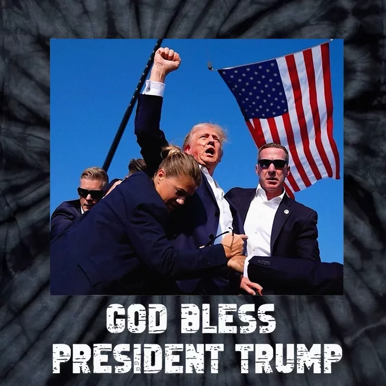 God Bless President Trump Donald Trump 2024 Tie-Dye T-Shirt