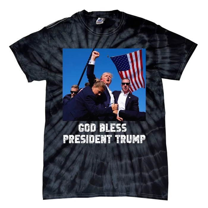 God Bless President Trump Donald Trump 2024 Tie-Dye T-Shirt