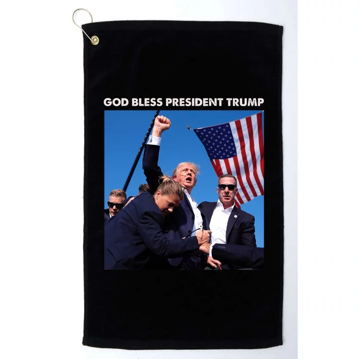 God Bless President Trump Trending Trump Was Just Shot At Pennsylvania Platinum Collection Golf Towel