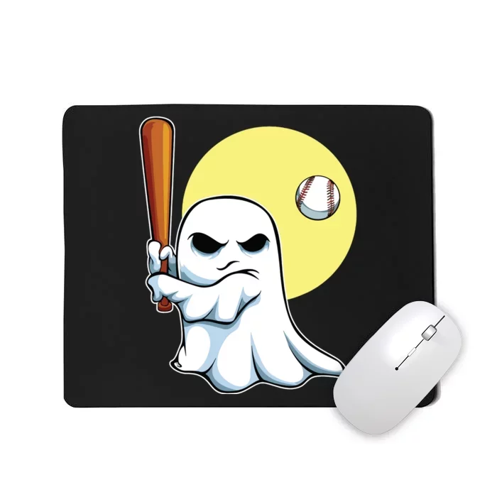 Ghost Baseball Player Lazy Halloween Costume Cute Sport Mousepad