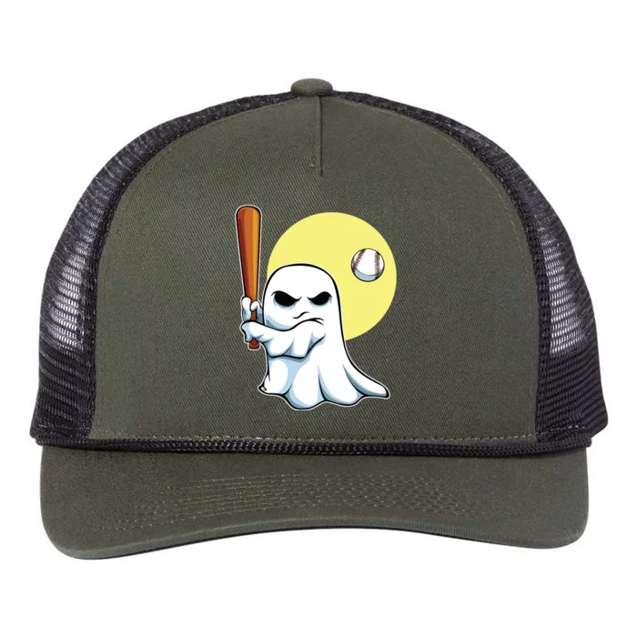 Ghost Baseball Player Lazy Halloween Costume Cute Sport Retro Rope Trucker Hat Cap