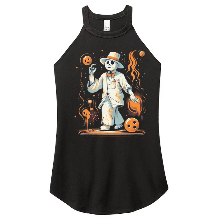 Ghost Bowling Player Halloween Costume Bowler Women’s Perfect Tri Rocker Tank