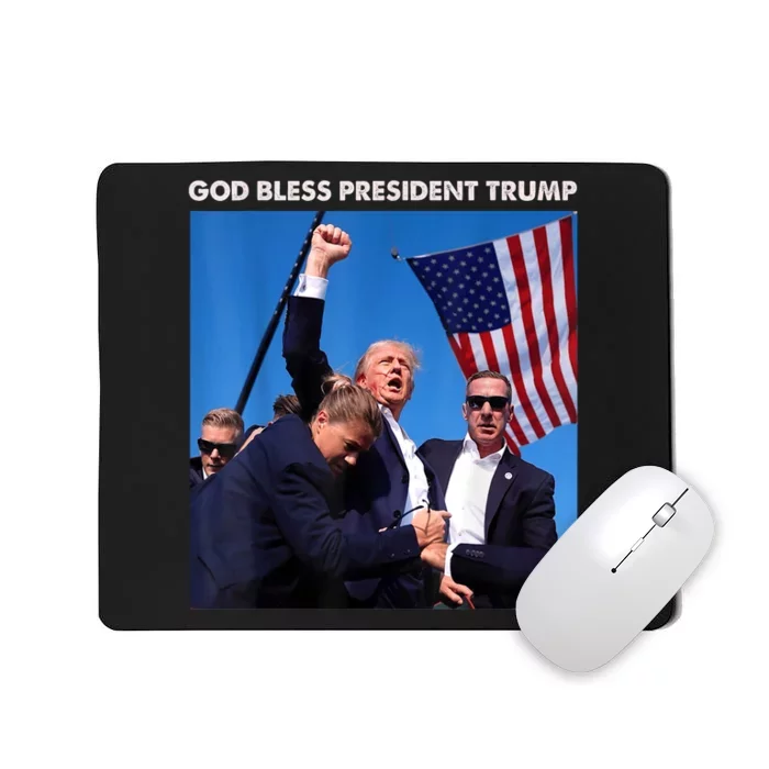 God Bless President Trump Shooting At Donald Trump Rally Gift Mousepad