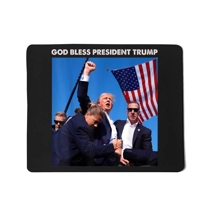 God Bless President Trump Shooting At Donald Trump Rally Gift Mousepad