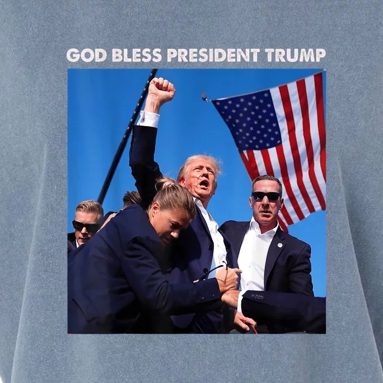 God Bless President Trump Shooting At Donald Trump Rally Gift Garment-Dyed Women's Muscle Tee