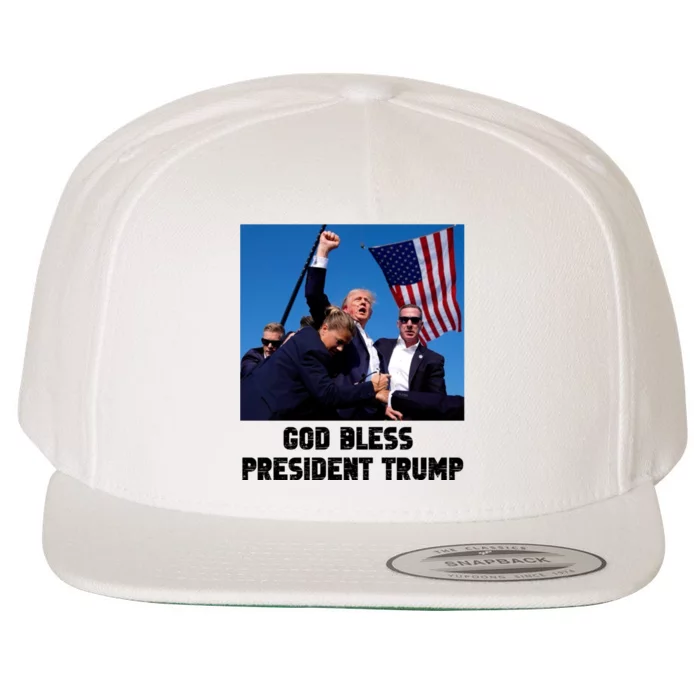 God Bless President Trump Donald Trump 2024 Wool Snapback Cap