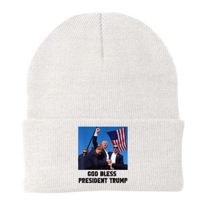 God Bless President Trump Donald Trump 2024 Knit Cap Winter Beanie