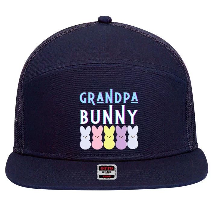 Grandpa Bunny Pap Funny Easter Bunny Dad Mom Fun Gift 7 Panel Mesh Trucker Snapback Hat