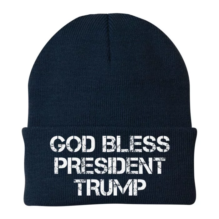 God Bless President Trump 2024 Support Trump Election 2024 Premium Knit Cap Winter Beanie