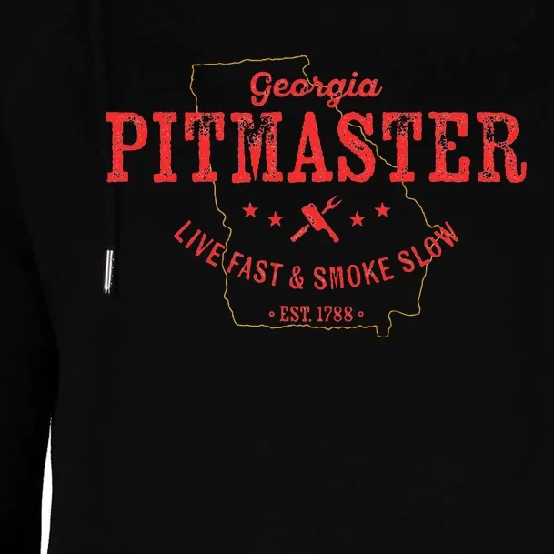 Georgia Bbq Pitmaster For Meat Smoking Barbecuing Dad Womens Funnel Neck Pullover Hood