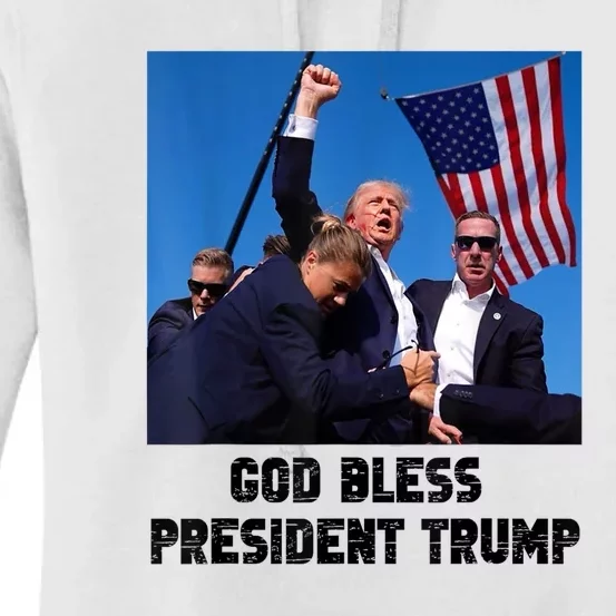 God Bless President Trump Donald Gift Trump 2024 Women's Pullover Hoodie