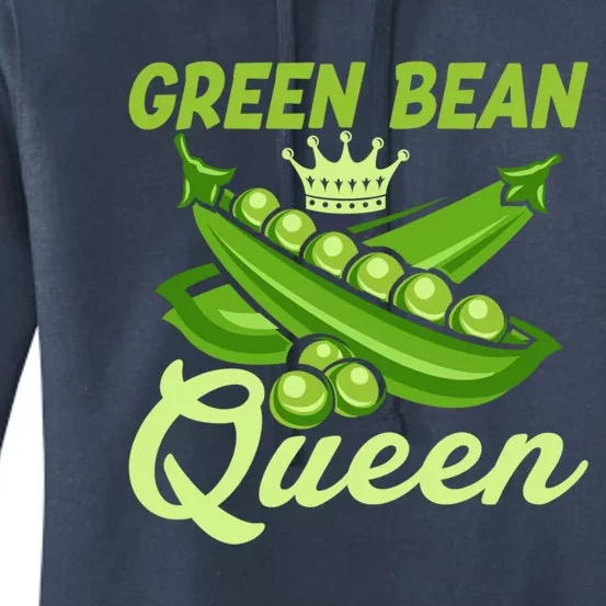 Green Bean Queen Funny Veganism Veggie Gift Women's Pullover Hoodie