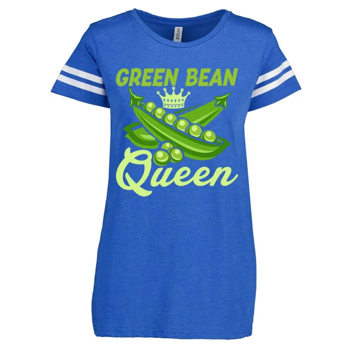 Green Bean Queen Funny Veganism Veggie Gift Enza Ladies Jersey Football T-Shirt