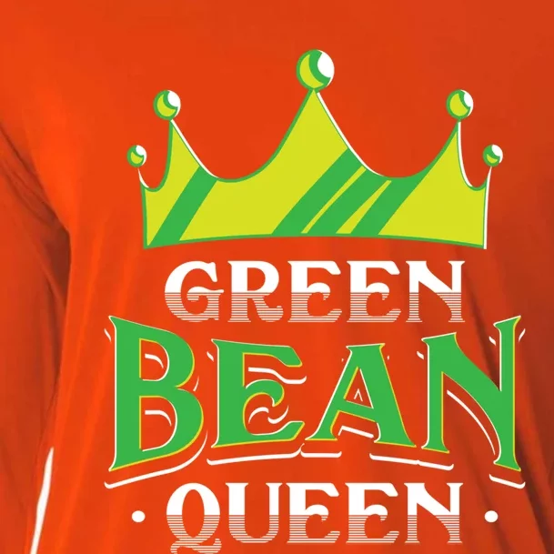 Green Bean Queen Artwork Vegan Gift Cooling Performance Long Sleeve Crew