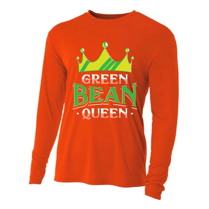 Green Bean Queen Artwork Vegan Gift Cooling Performance Long Sleeve Crew