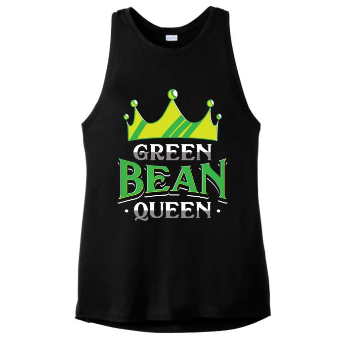 Green Bean Queen Artwork Vegan Gift Ladies Tri-Blend Wicking Tank