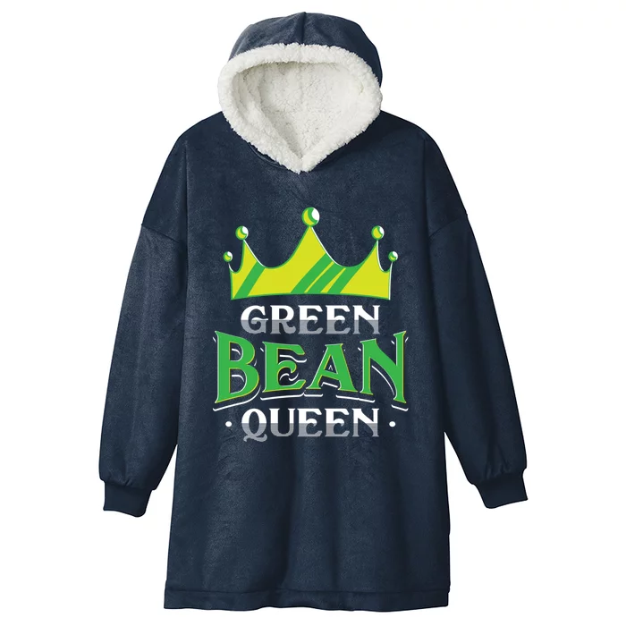 Green Bean Queen Artwork Vegan Gift Hooded Wearable Blanket