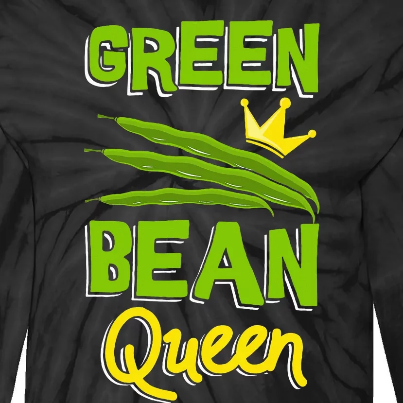 Green Bean Queen String Beans Vegetarian Vegan Tie-Dye Long Sleeve Shirt