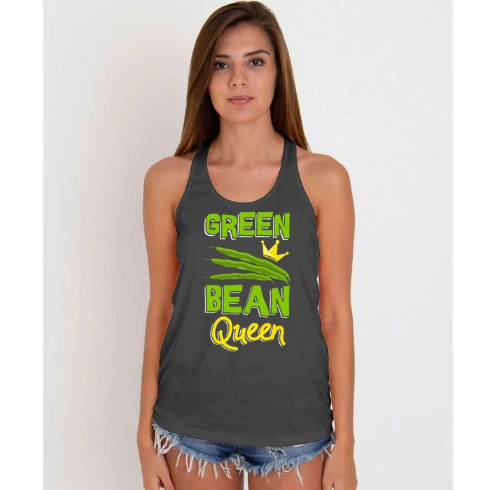 Green Bean Queen String Beans Vegetarian Vegan Women's Knotted Racerback Tank