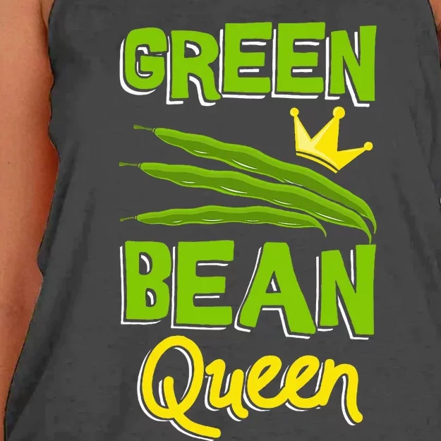 Green Bean Queen String Beans Vegetarian Vegan Women's Knotted Racerback Tank