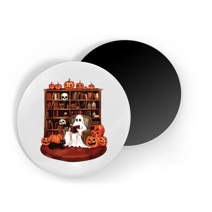 Ghost Book Reading Teacher Halloween Librarian Book Lovers Magnet