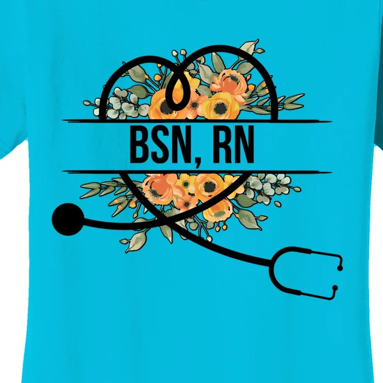 Graduate Bsn Rn Graduation Bsn Registered Nurse Flowers Gift Women's T-Shirt