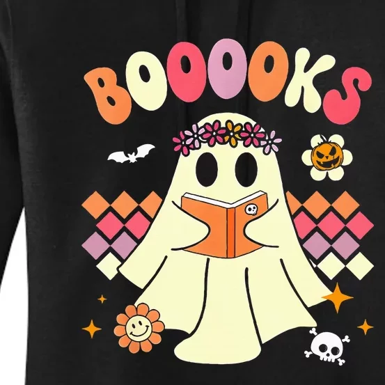 Ghost Book Reading Halloween Costume Teacher Books Lover Women's Pullover Hoodie