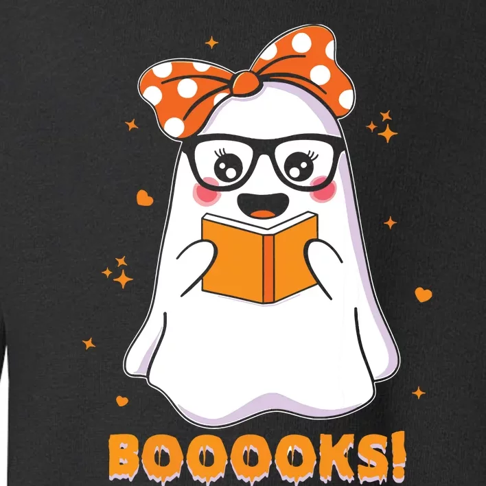 Ghost Book Reading Halloween Costume Teacher Books Lover Toddler Sweatshirt