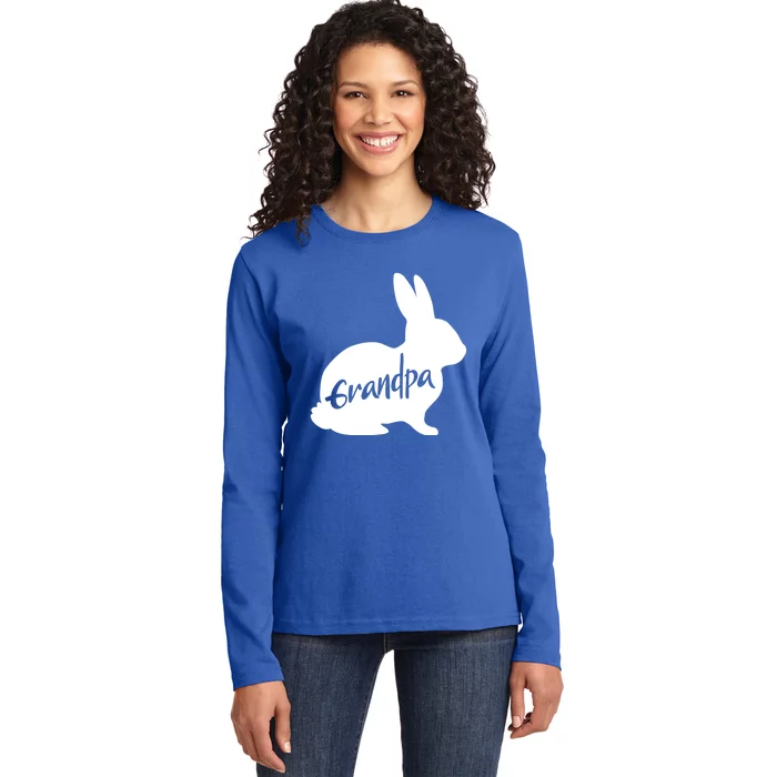 Grandpa Bunny Rabbit Papa Grandfather Easter Cute Gift Ladies Long Sleeve Shirt