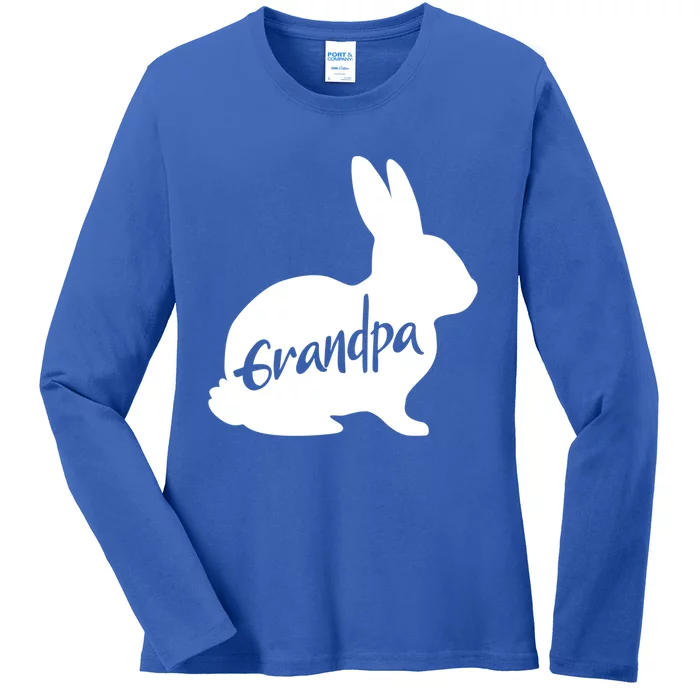 Grandpa Bunny Rabbit Papa Grandfather Easter Cute Gift Ladies Long Sleeve Shirt