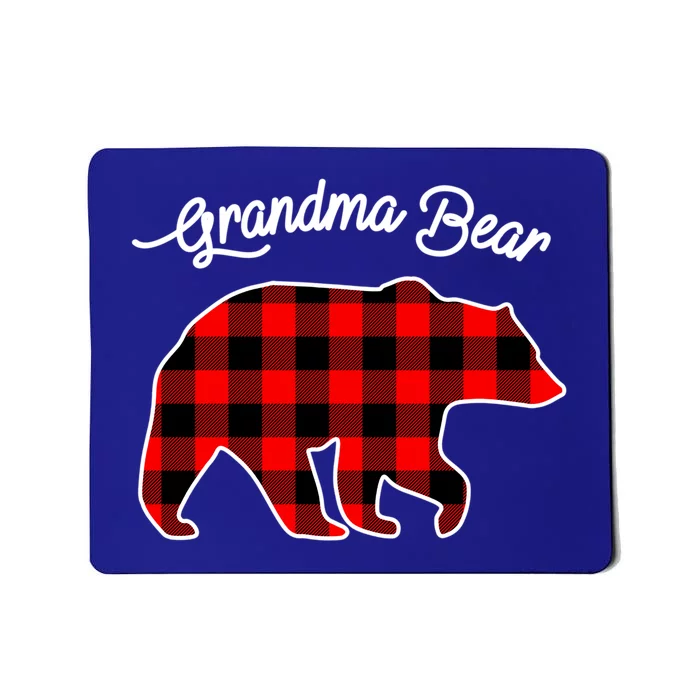 Grandma Bear Red Plaid Matching Family Christmas Cute Gift Mousepad