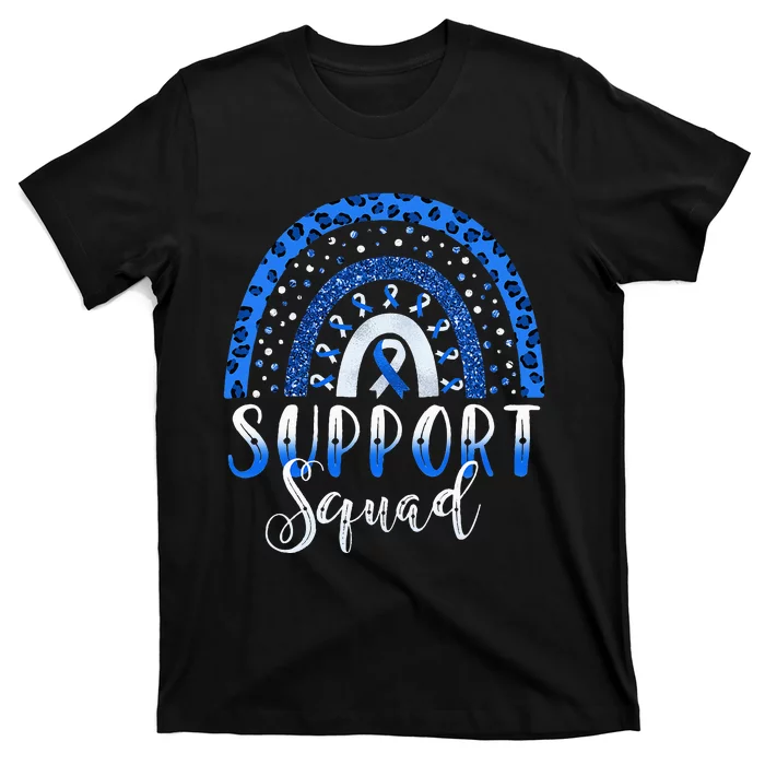 gray blue rainbow type 1 2 diabetes awareness support squad T-Shirt